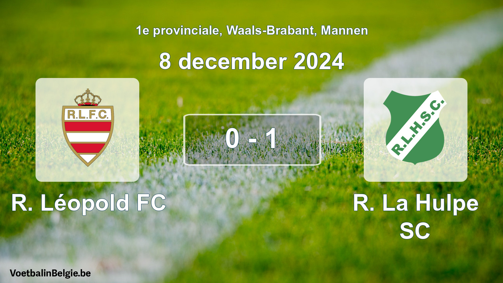 Gespeelde wedstrijd mannenvoetbal: R. Léopold FC - R. La Hulpe SC 0 - 1 (8 december 2024)