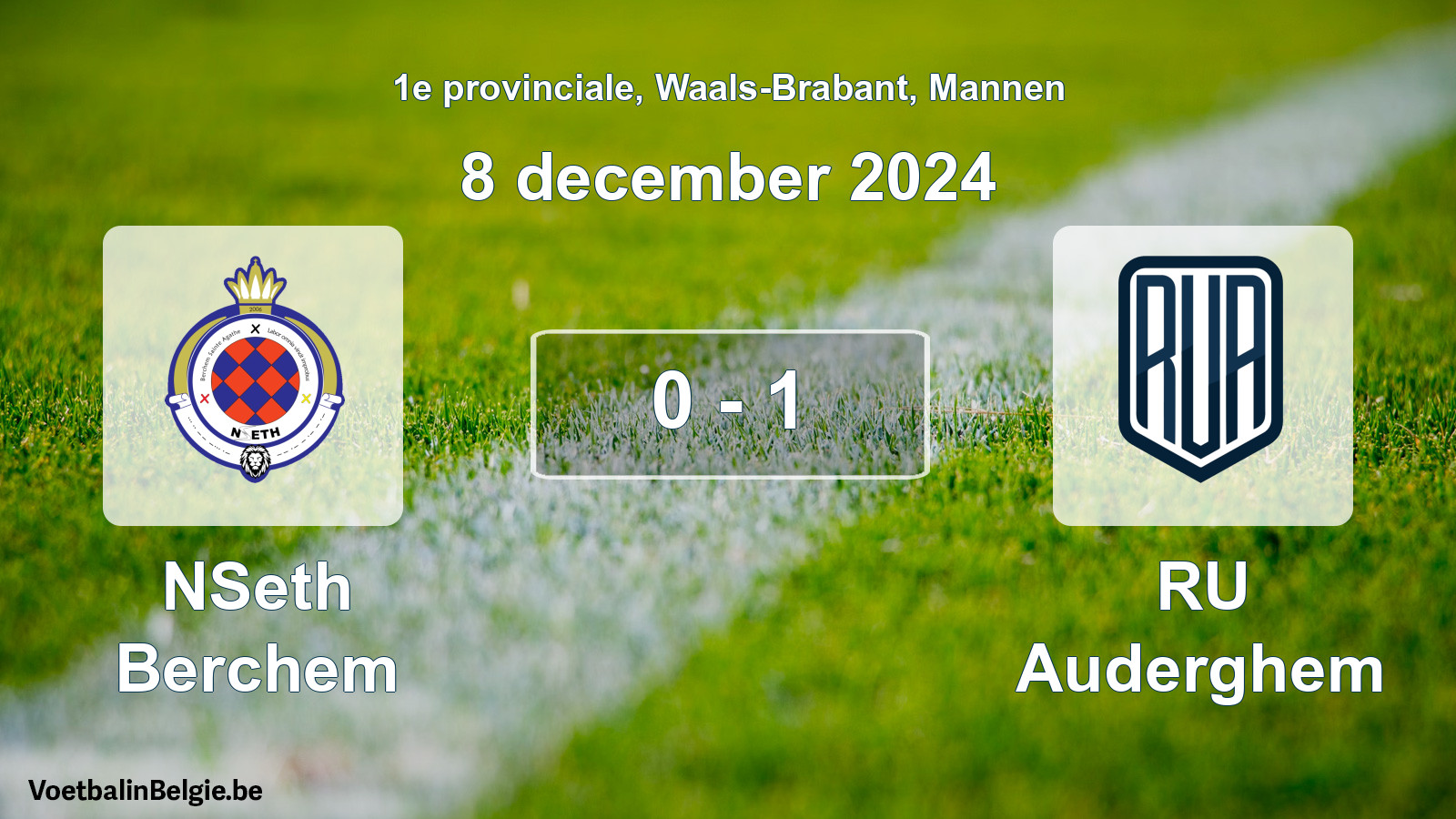 Gespeelde wedstrijd mannenvoetbal: NSeth Berchem - RU Auderghem 0 - 1 (8 december 2024)