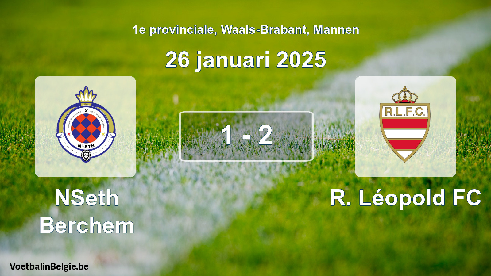 Gespeelde wedstrijd mannenvoetbal: NSeth Berchem - R. Léopold FC 1 - 2 (26 januari 2025)