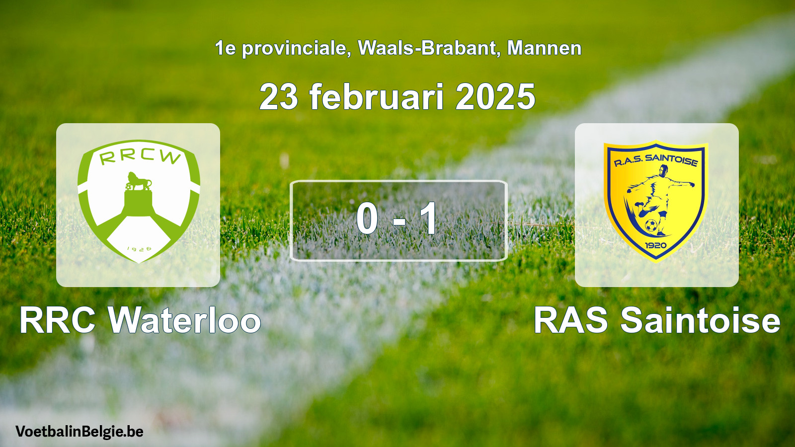 Gespeelde wedstrijd mannenvoetbal: RRC Waterloo - RAS Saintoise 0 - 1 (23 februari 2025)