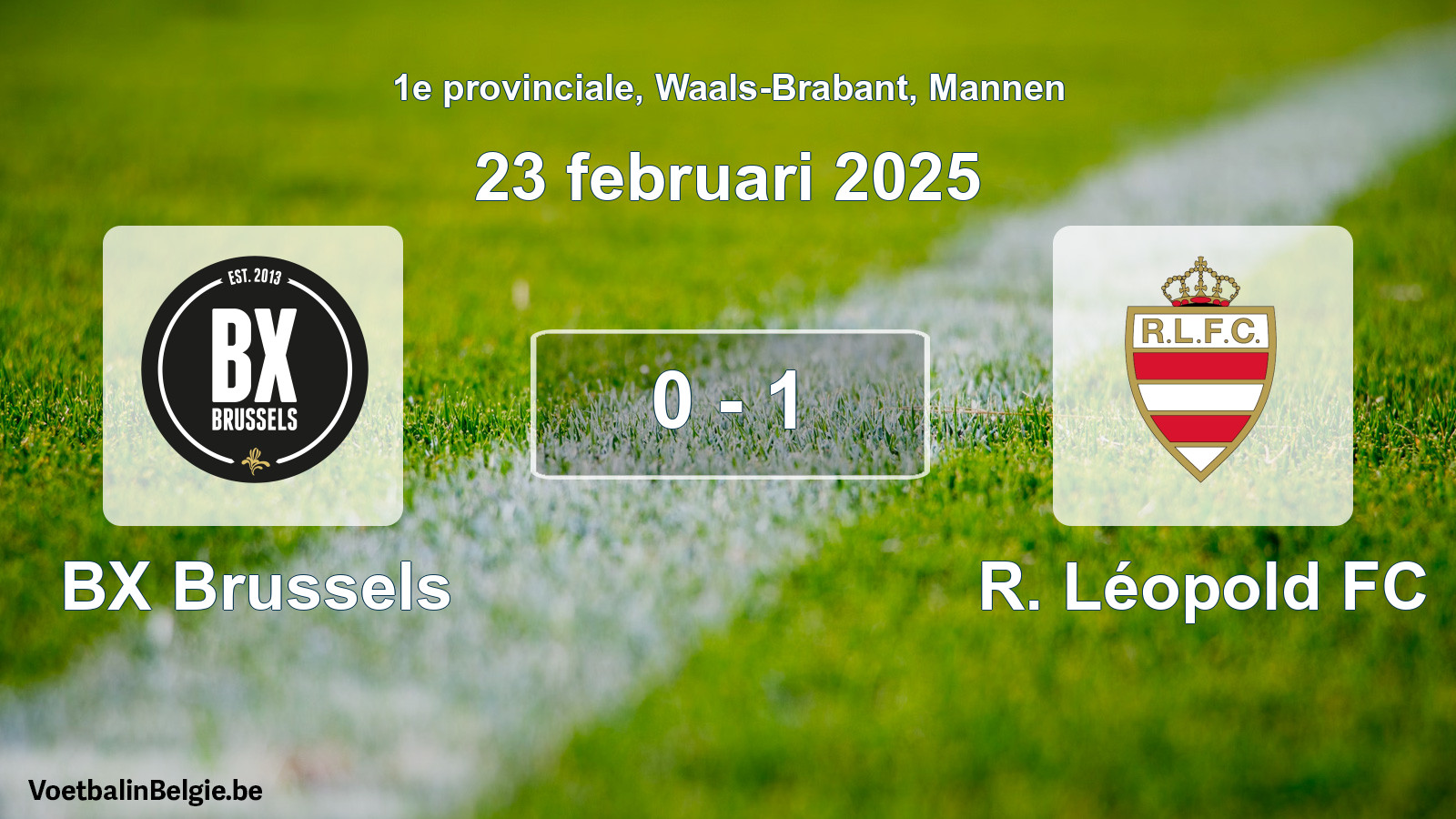 Gespeelde wedstrijd mannenvoetbal: BX Brussels - R. Léopold FC 0 - 1 (23 februari 2025)