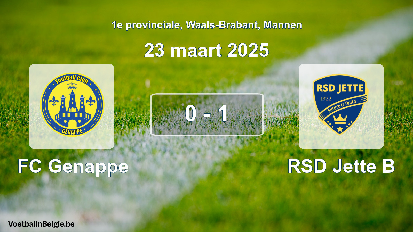 Played match men football: FC Genappe - RSD Jette B 0 - 1 (23 March 2025)