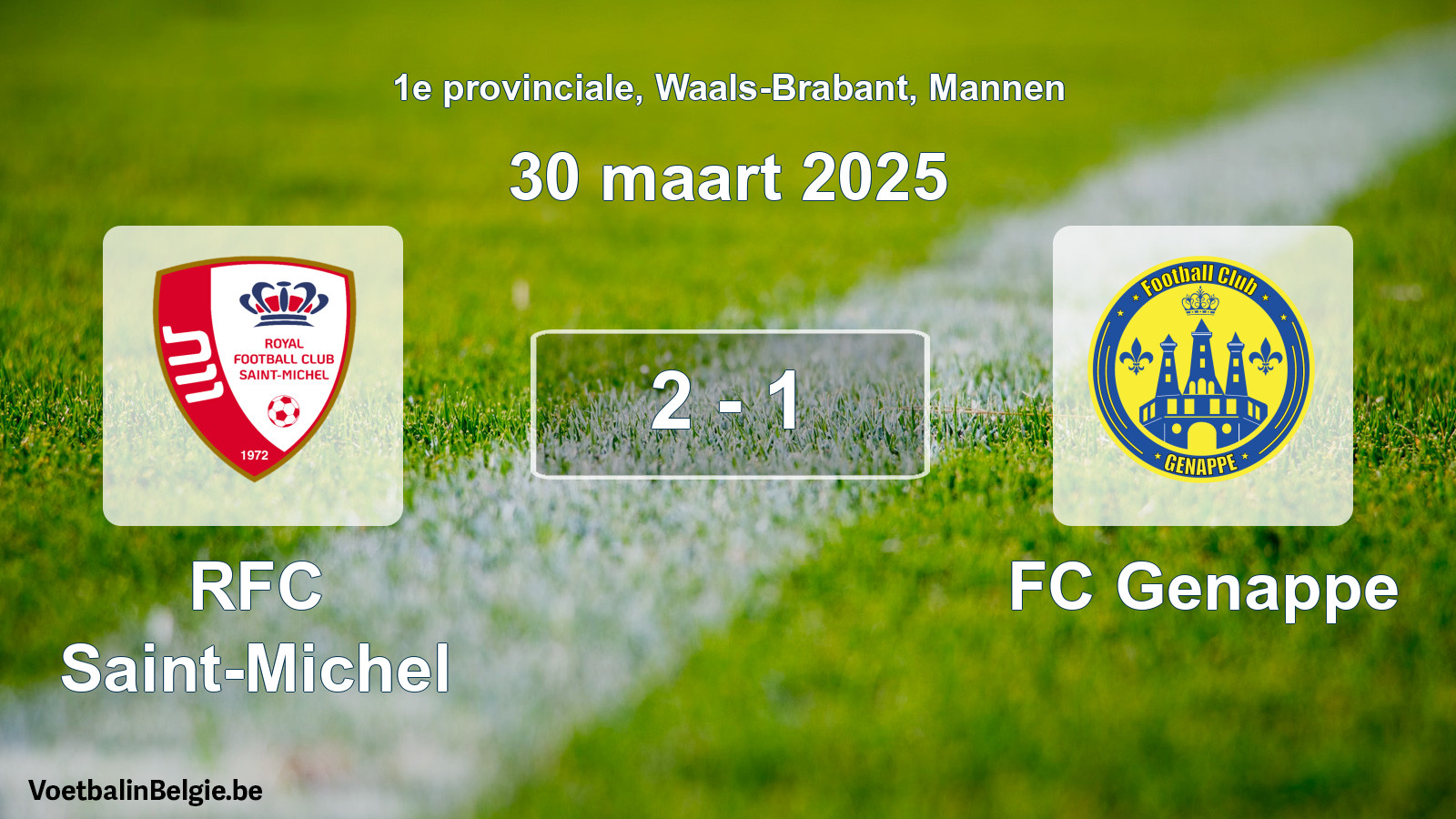 Gespeelde wedstrijd mannenvoetbal: RFC Saint-Michel - FC Genappe 2 - 1 (30 maart 2025)