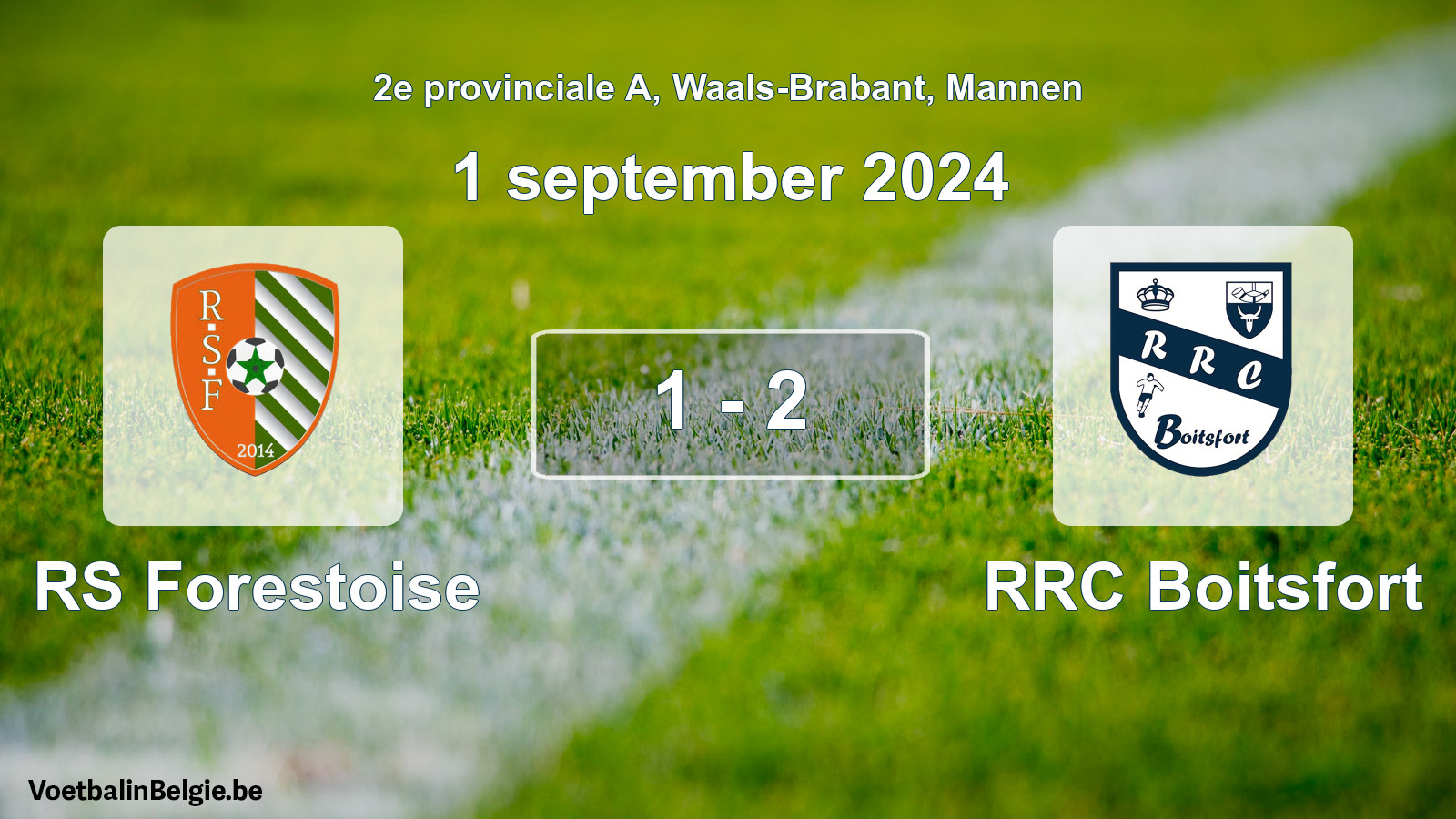 Gespeelde wedstrijd mannenvoetbal: RS Forestoise - RRC Boitsfort 1 - 2 (1 september 2024)