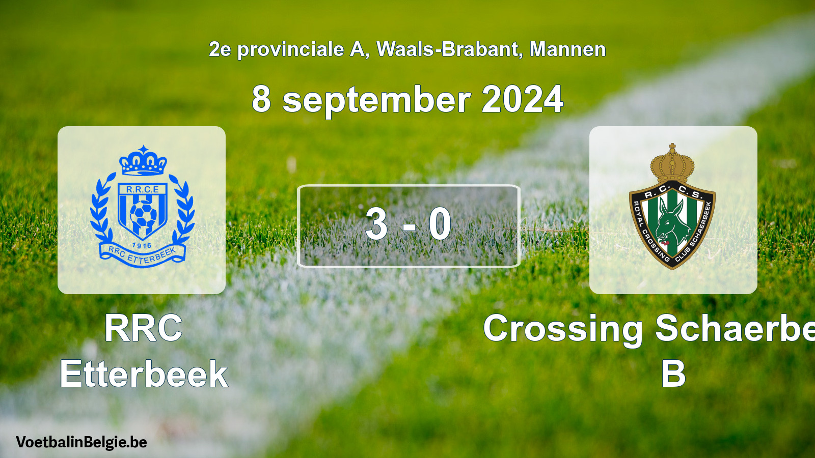 Played match men football: RRC Etterbeek - Crossing Schaerbeek B 3 - 0 (8 September 2024)