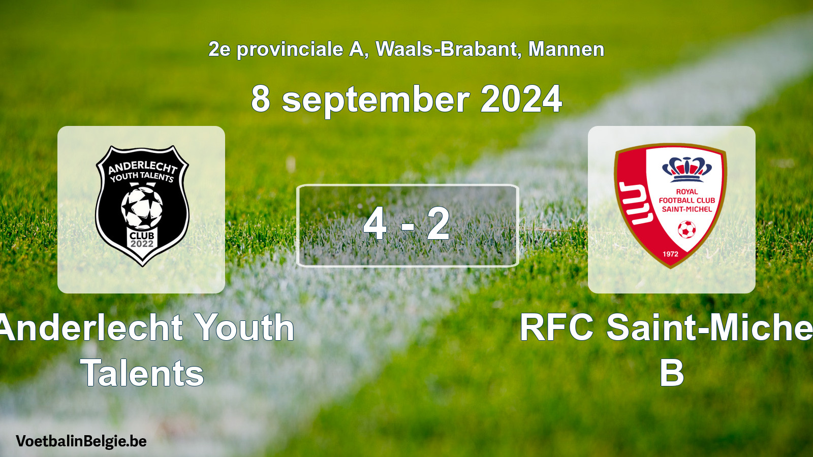 Gespeelde wedstrijd mannenvoetbal: Anderlecht Youth Talents - RFC Saint-Michel B 4 - 2 (8 september 2024)