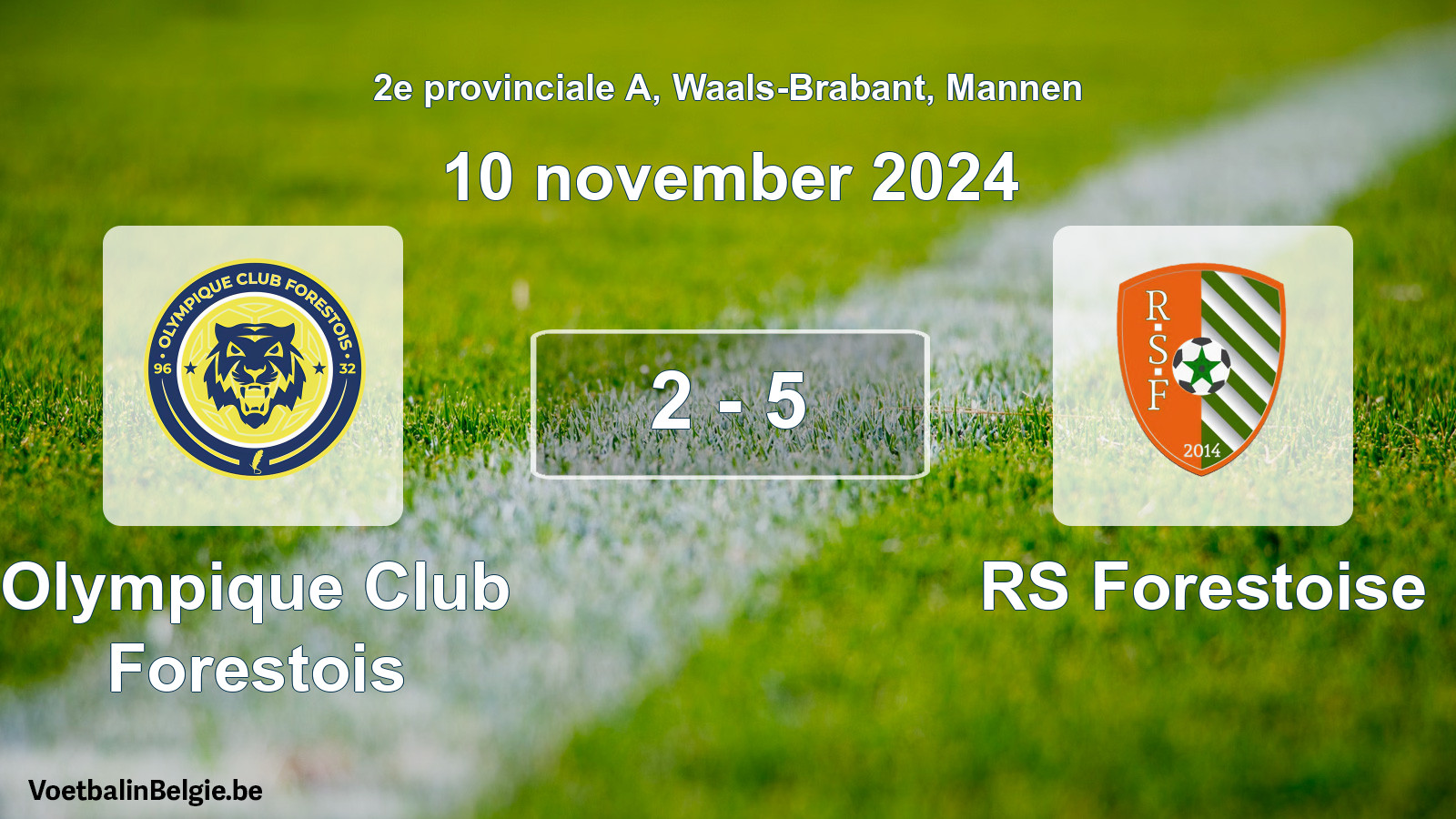 Gespeelde wedstrijd mannenvoetbal: Olympique Club Forestois - RS Forestoise 2 - 5 (10 november 2024)