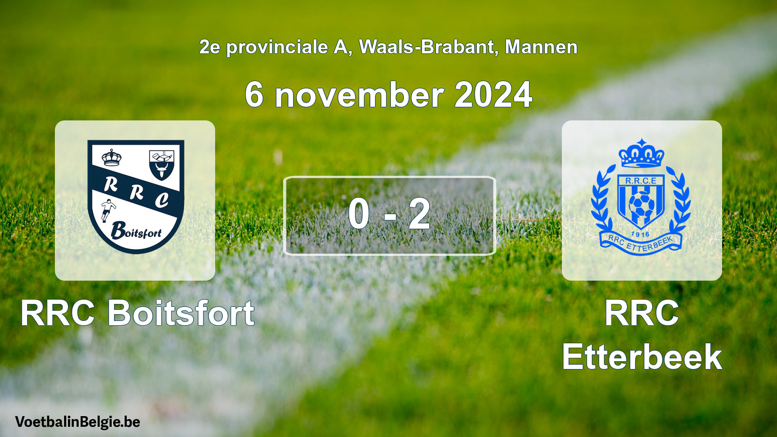 Gespeelde wedstrijd mannenvoetbal: RRC Boitsfort - RRC Etterbeek 0 - 2 (6 november 2024)