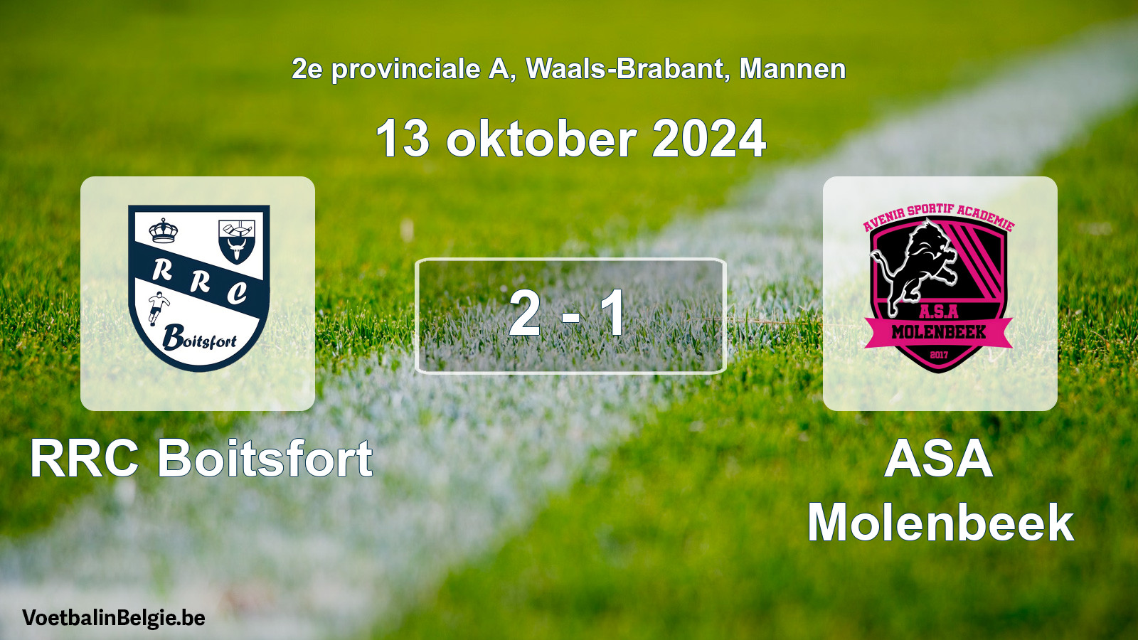 Gespeelde wedstrijd mannenvoetbal: RRC Boitsfort - ASA Molenbeek 2 - 1 (13 oktober 2024)