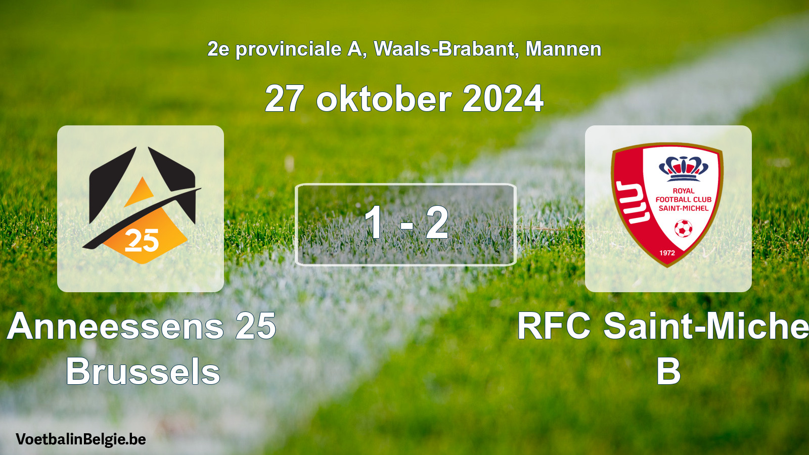 Gespeelde wedstrijd mannenvoetbal: Anneessens 25 Brussels - RFC Saint-Michel B 1 - 2 (27 oktober 2024)