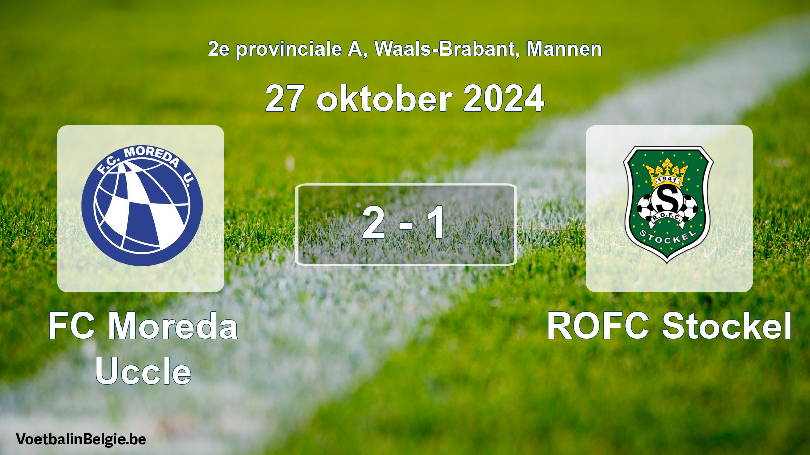 Gespeelde wedstrijd mannenvoetbal: FC Moreda Uccle - ROFC Stockel 2 - 1 (27 oktober 2024)