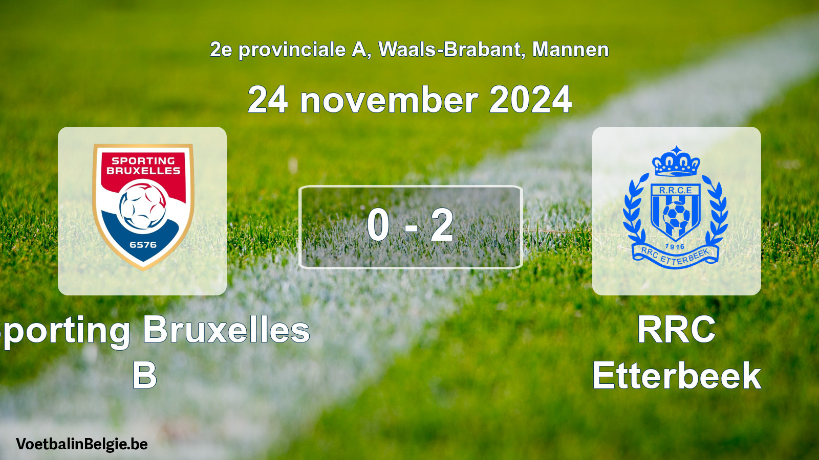 Gespeelde wedstrijd mannenvoetbal: Sporting Bruxelles B - RRC Etterbeek 0 - 2 (24 november 2024)