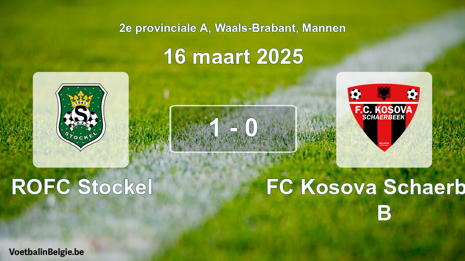 Gespeelde wedstrijd mannenvoetbal: ROFC Stockel - FC Kosova Schaerbeek B 1 - 0 (16 maart 2025)
