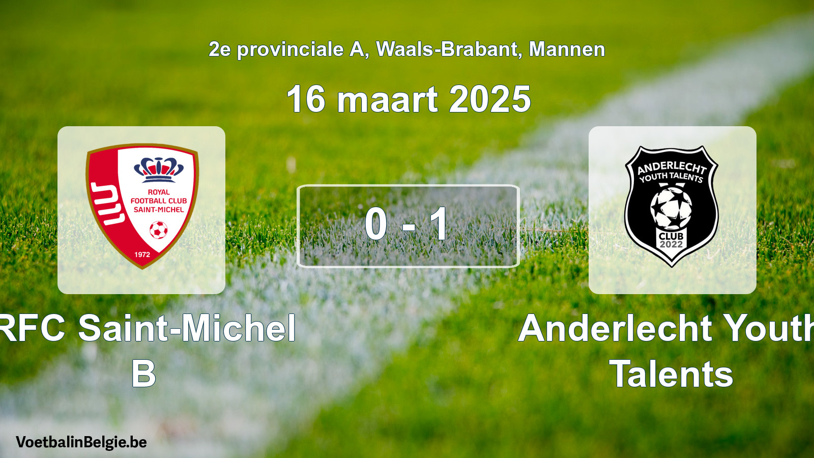 Gespeelde wedstrijd mannenvoetbal: RFC Saint-Michel B - Anderlecht Youth Talents 0 - 1 (16 maart 2025)