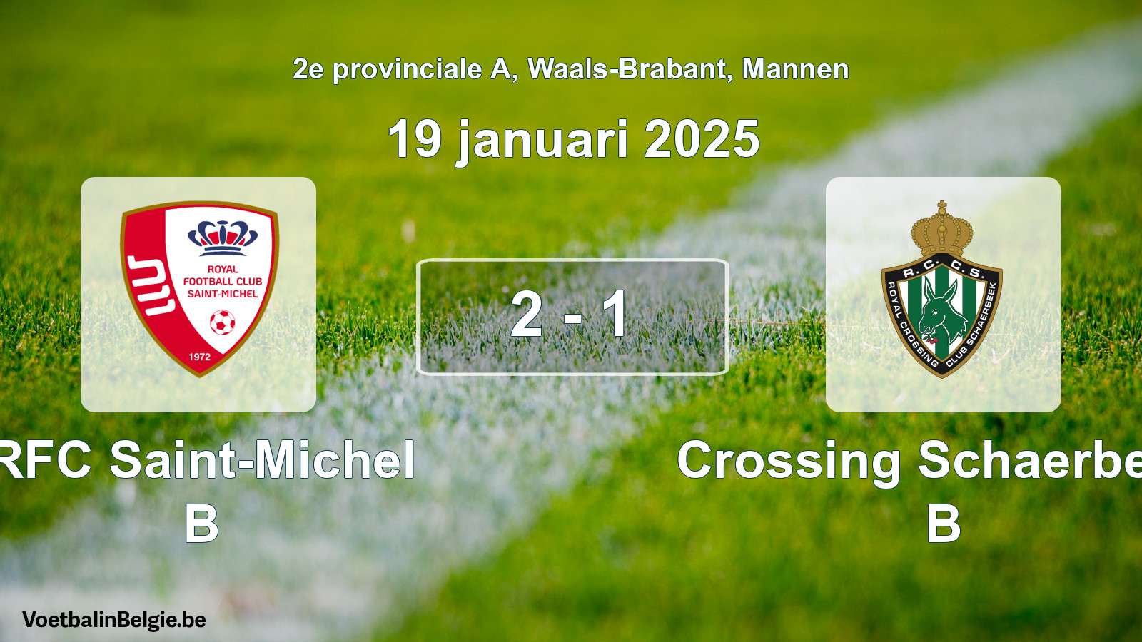 Gespeelde wedstrijd mannenvoetbal: RFC Saint-Michel B - Crossing Schaerbeek B 2 - 1 (19 januari 2025)
