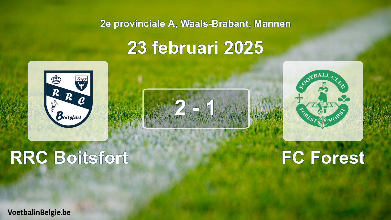 Gespeelde wedstrijd mannenvoetbal: RRC Boitsfort - FC Forest 2 - 1 (23 februari 2025)