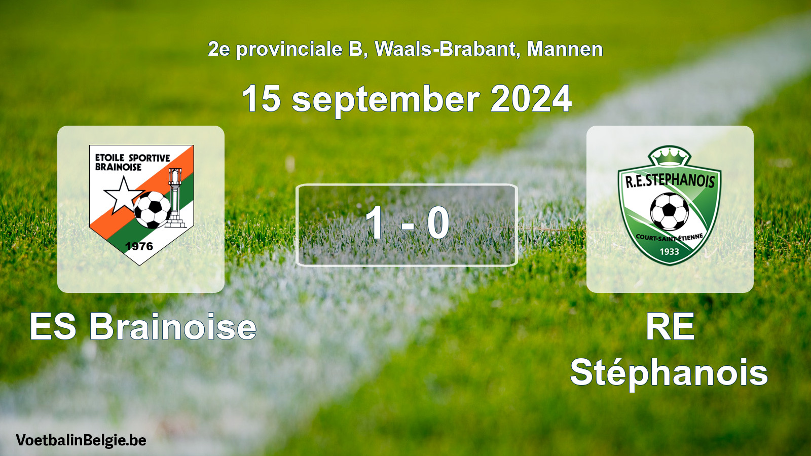 Gespeelde wedstrijd mannenvoetbal: ES Brainoise - RE Stéphanois 1 - 0 (15 september 2024)
