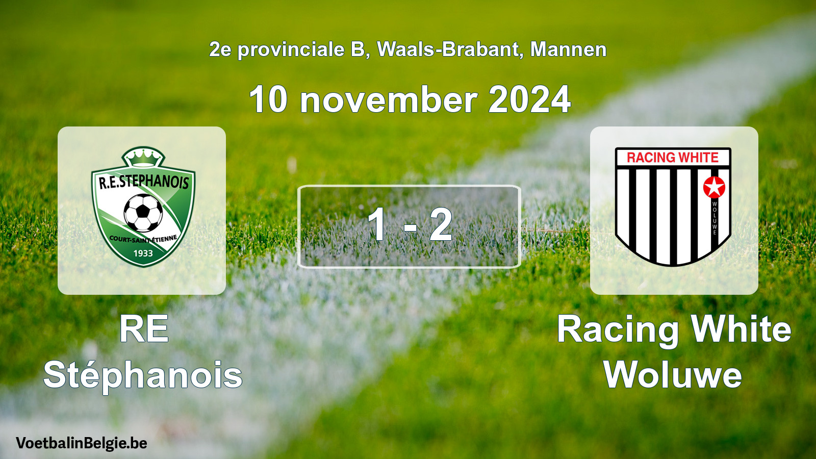 Gespeelde wedstrijd mannenvoetbal: RE Stéphanois - Racing White Woluwe 1 - 2 (10 november 2024)