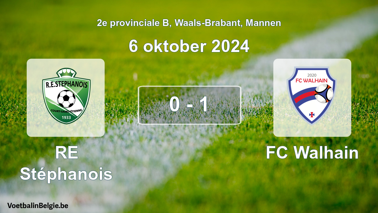 Gespeelde wedstrijd mannenvoetbal: RE Stéphanois - FC Walhain 0 - 1 (6 oktober 2024)