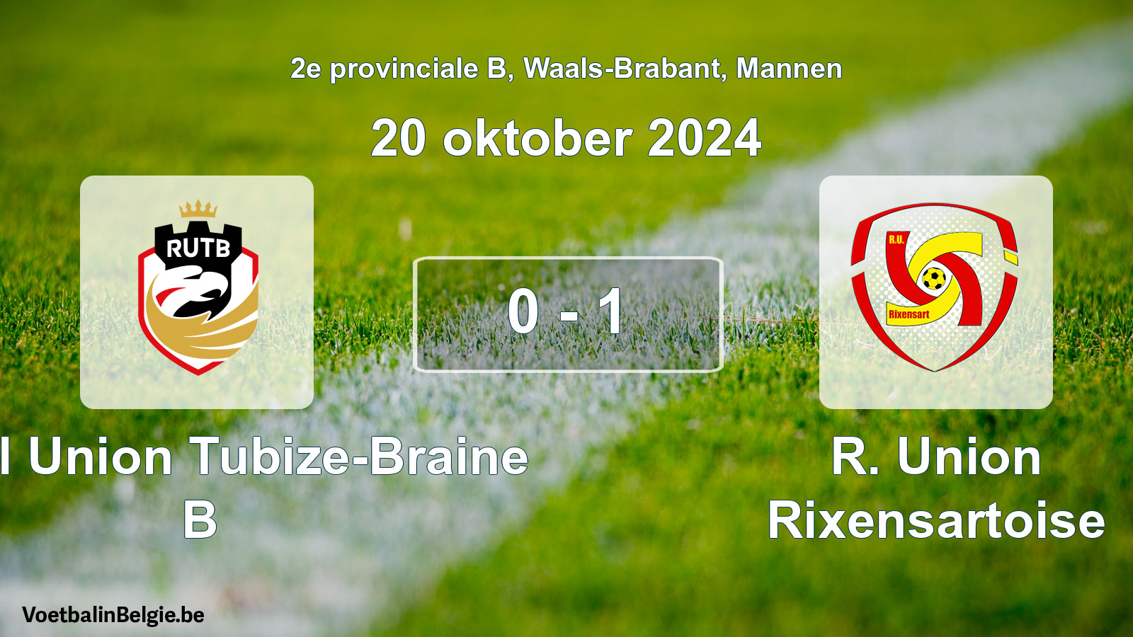 Gespeelde wedstrijd mannenvoetbal: Royal Union Tubize-Braine B - R. Union Rixensartoise 0 - 1 (20 oktober 2024)