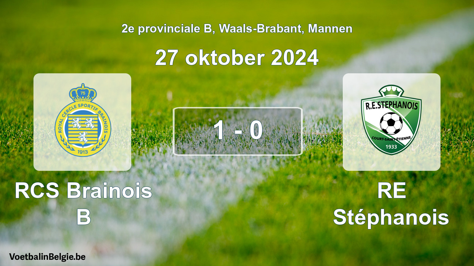 Gespeelde wedstrijd mannenvoetbal: RCS Brainois B - RE Stéphanois 1 - 0 (27 oktober 2024)