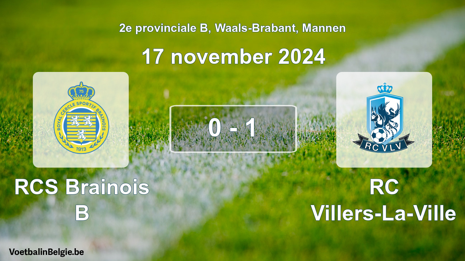 Gespieltes Spiel männer-Fußball: RCS Brainois B - RC Villers-La-Ville 0 - 1 (17 November 2024)