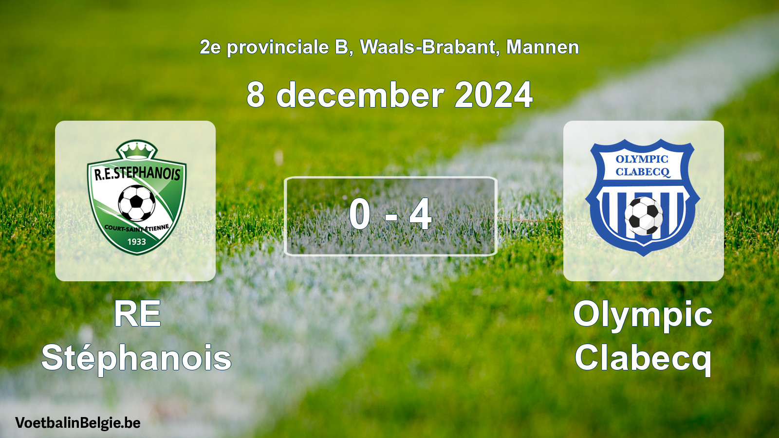 Gespeelde wedstrijd mannenvoetbal: RE Stéphanois - Olympic Clabecq 0 - 4 (8 december 2024)