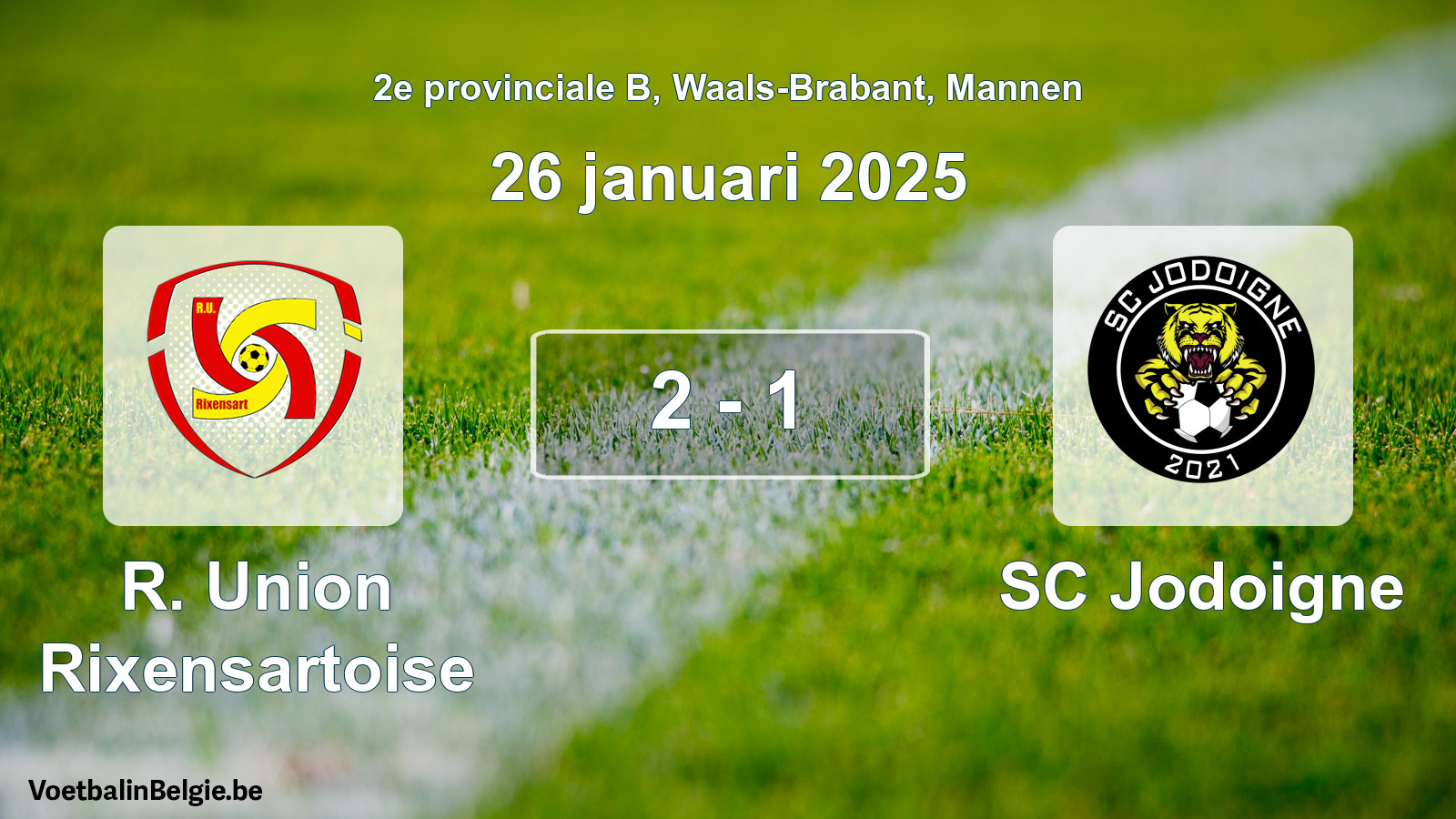 Played match men football: R. Union Rixensartoise - SC Jodoigne 2 - 1 (26 January 2025)