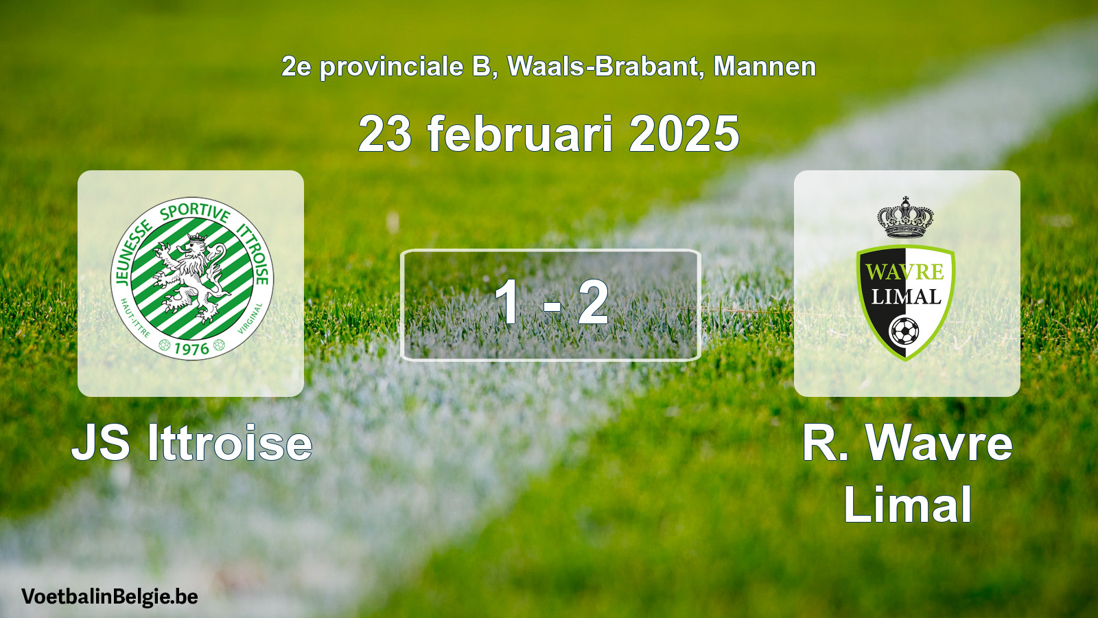 Match joué football hommes: JS Ittroise - R. Wavre Limal 1 - 2 (23 février 2025)