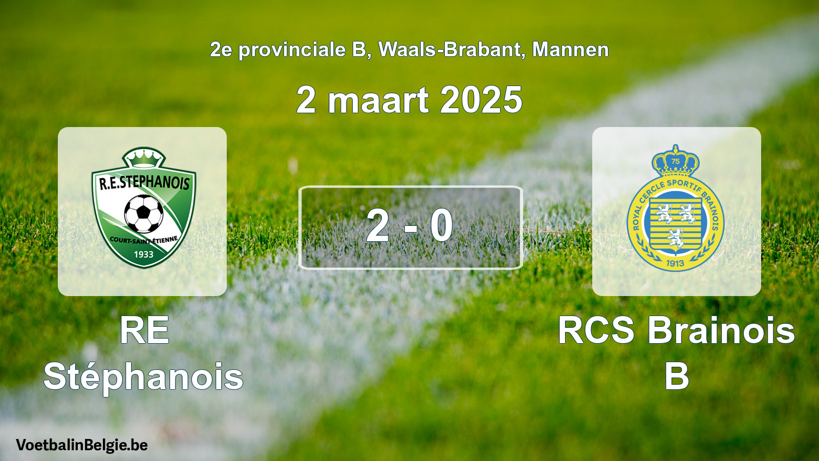 Gespeelde wedstrijd mannenvoetbal: RE Stéphanois - RCS Brainois B 2 - 0 (2 maart 2025)