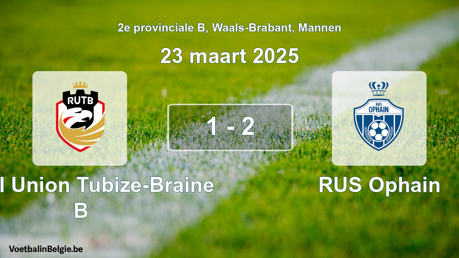 Gespeelde wedstrijd mannenvoetbal: Royal Union Tubize-Braine B - RUS Ophain 1 - 2 (23 maart 2025)