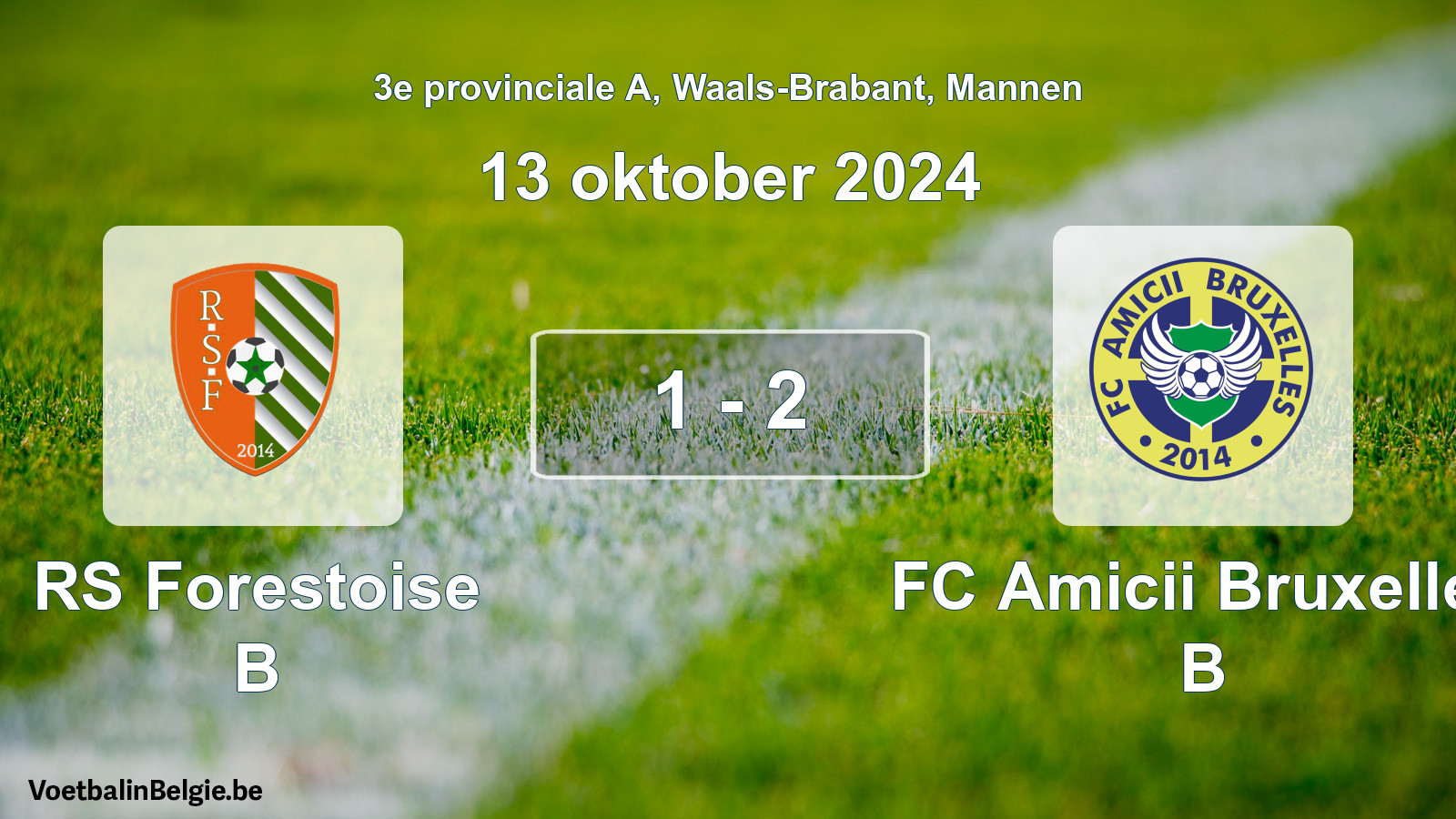 Gespeelde wedstrijd mannenvoetbal: RS Forestoise B - FC Amicii Bruxelles B 1 - 2 (13 oktober 2024)
