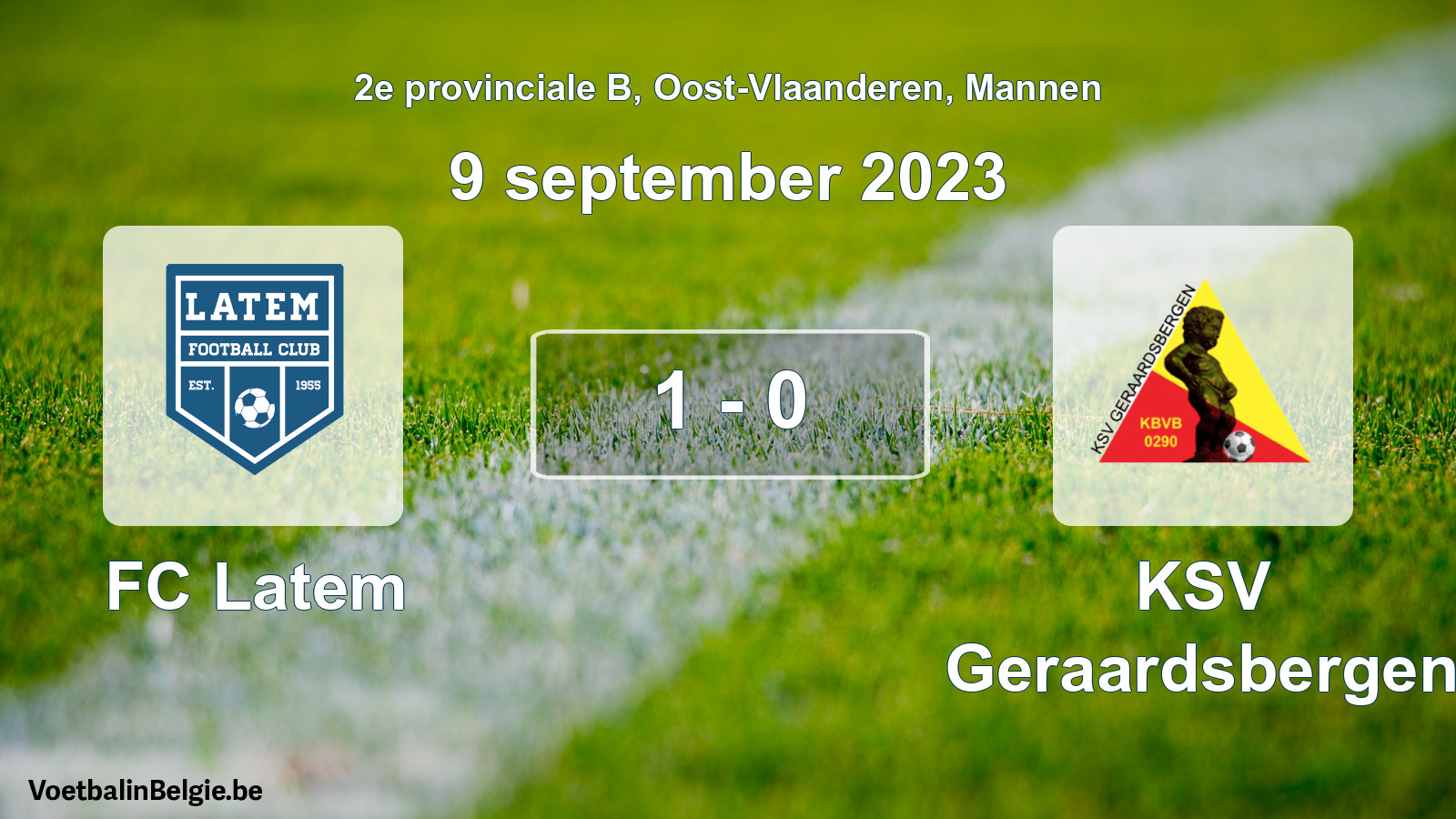 Gespeelde wedstrijd mannenvoetbal: FC Latem - KSV Geraardsbergen 1 - 0 (9 september 2023)