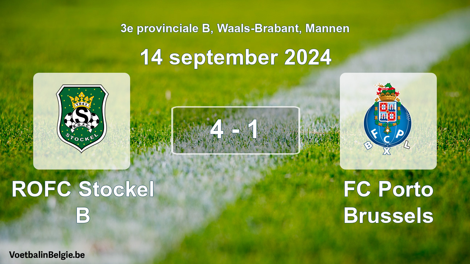 Gespeelde wedstrijd mannenvoetbal: ROFC Stockel B - FC Porto Brussels 4 - 1 (14 september 2024)
