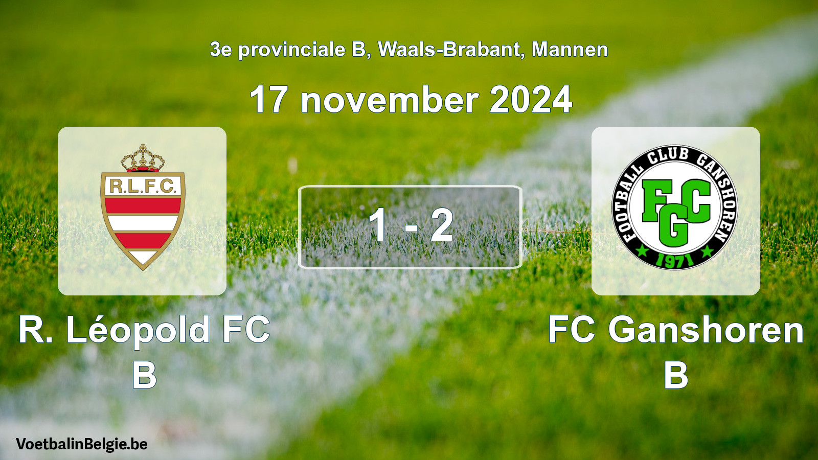 Gespeelde wedstrijd mannenvoetbal: R. Léopold FC B - FC Ganshoren B 1 - 2 (17 november 2024)