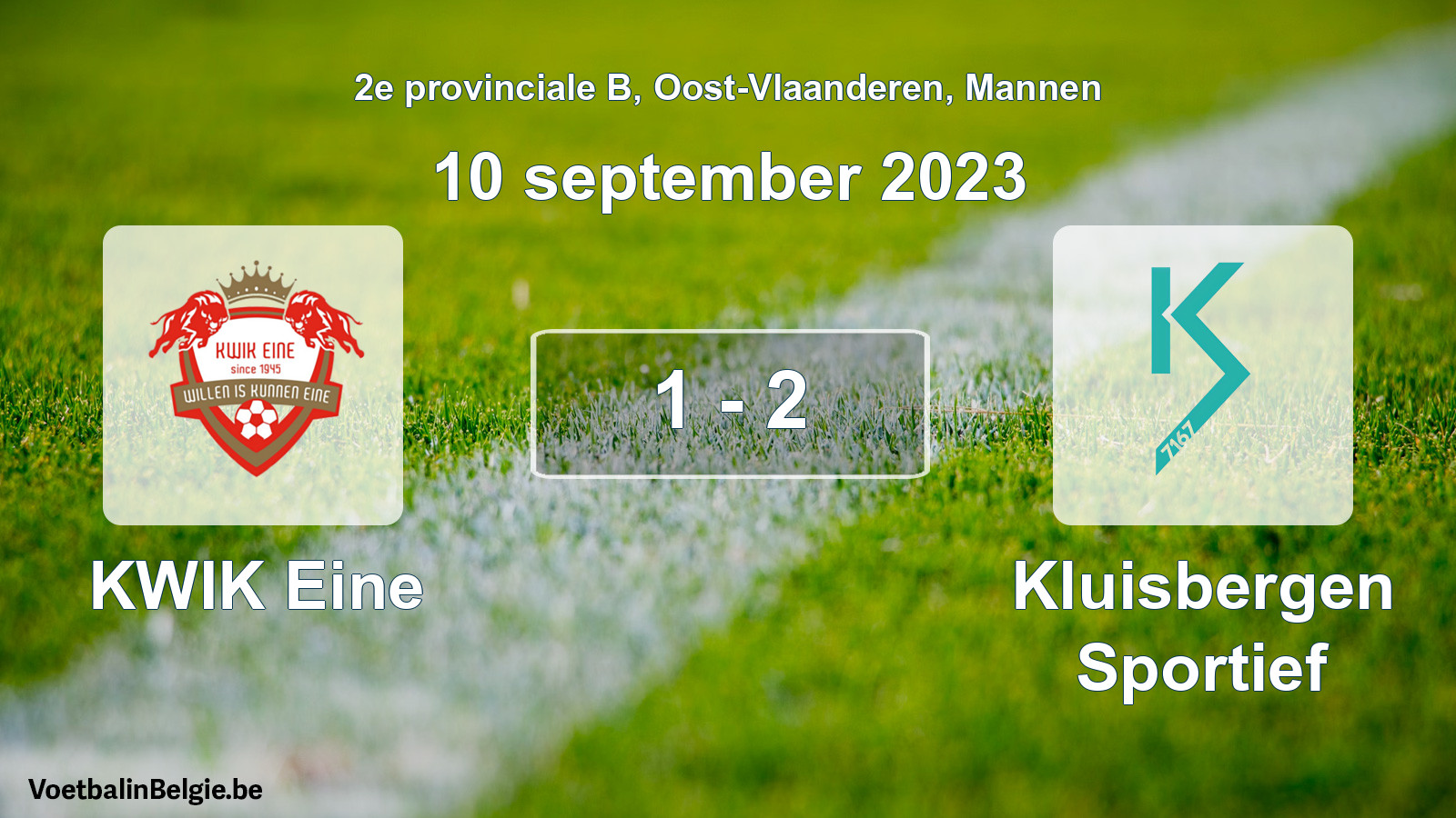 Gespeelde wedstrijd mannenvoetbal: KWIK Eine - Kluisbergen Sportief 1 - 2 (10 september 2023)