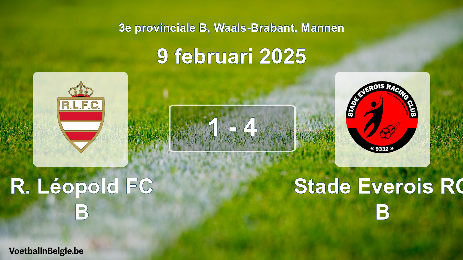 Gespeelde wedstrijd mannenvoetbal: R. Léopold FC B - Stade Everois RC B 1 - 4 (9 februari 2025)