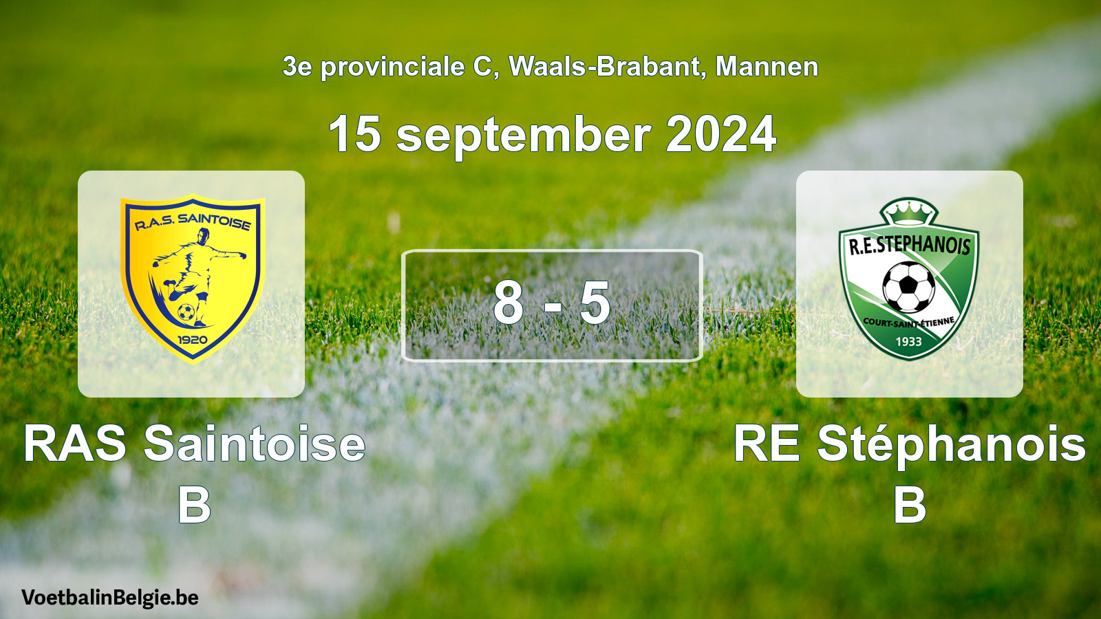Gespeelde wedstrijd mannenvoetbal: RAS Saintoise B - RE Stéphanois B 8 - 5 (15 september 2024)