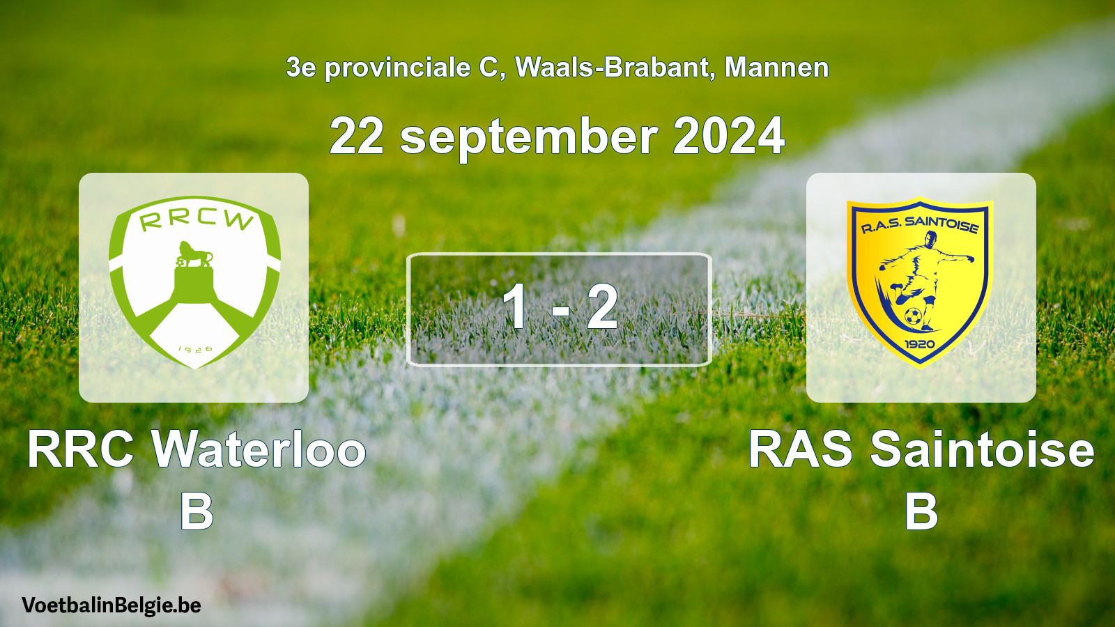 Gespeelde wedstrijd mannenvoetbal: RRC Waterloo B - RAS Saintoise B 1 - 2 (22 september 2024)