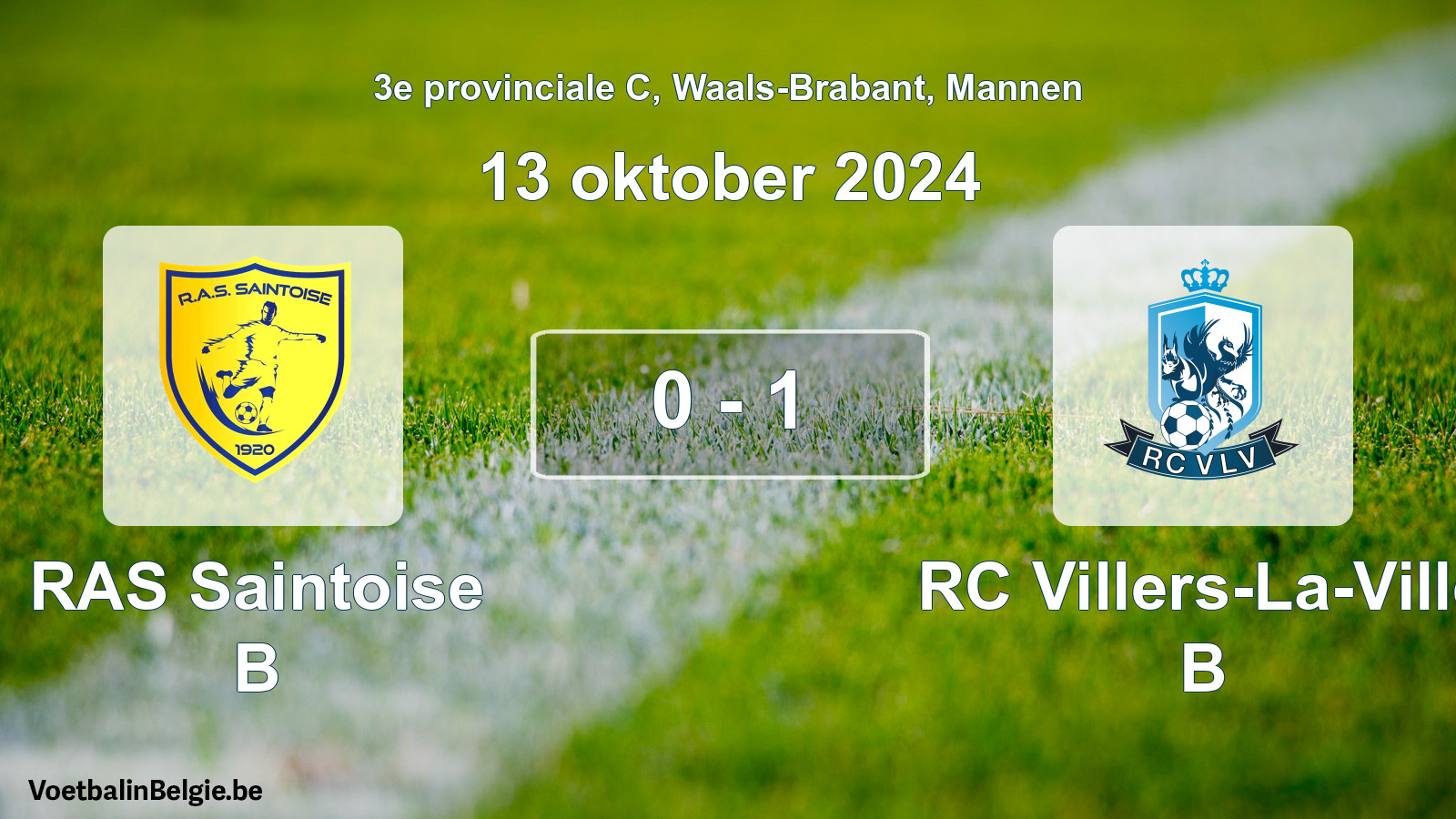 Gespieltes Spiel männer-Fußball: RAS Saintoise B - RC Villers-La-Ville B 0 - 1 (13 Oktober 2024)