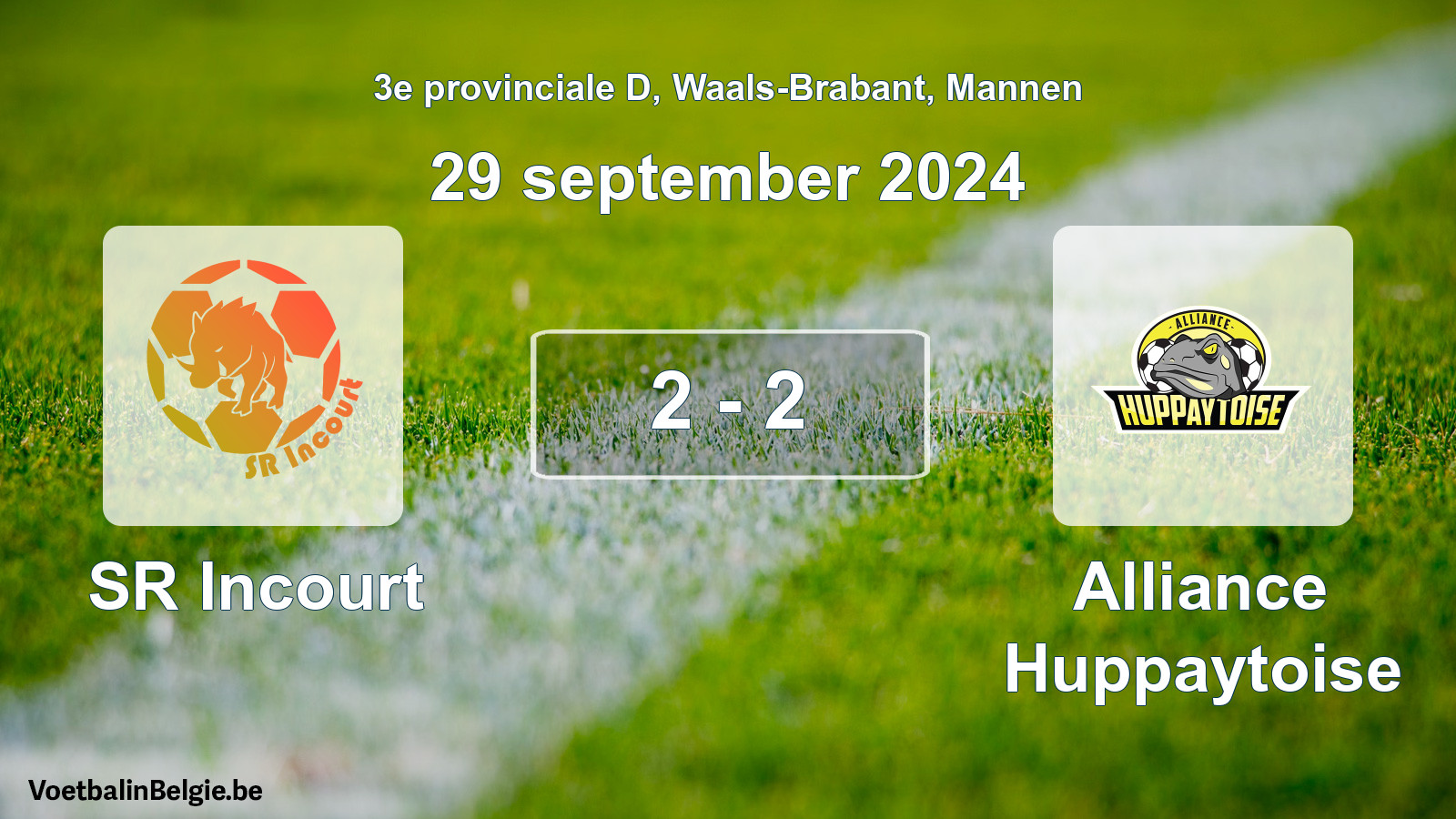 Gespieltes Spiel männer-Fußball: SR Incourt - Alliance Huppaytoise 2 - 2 (29 September 2024)