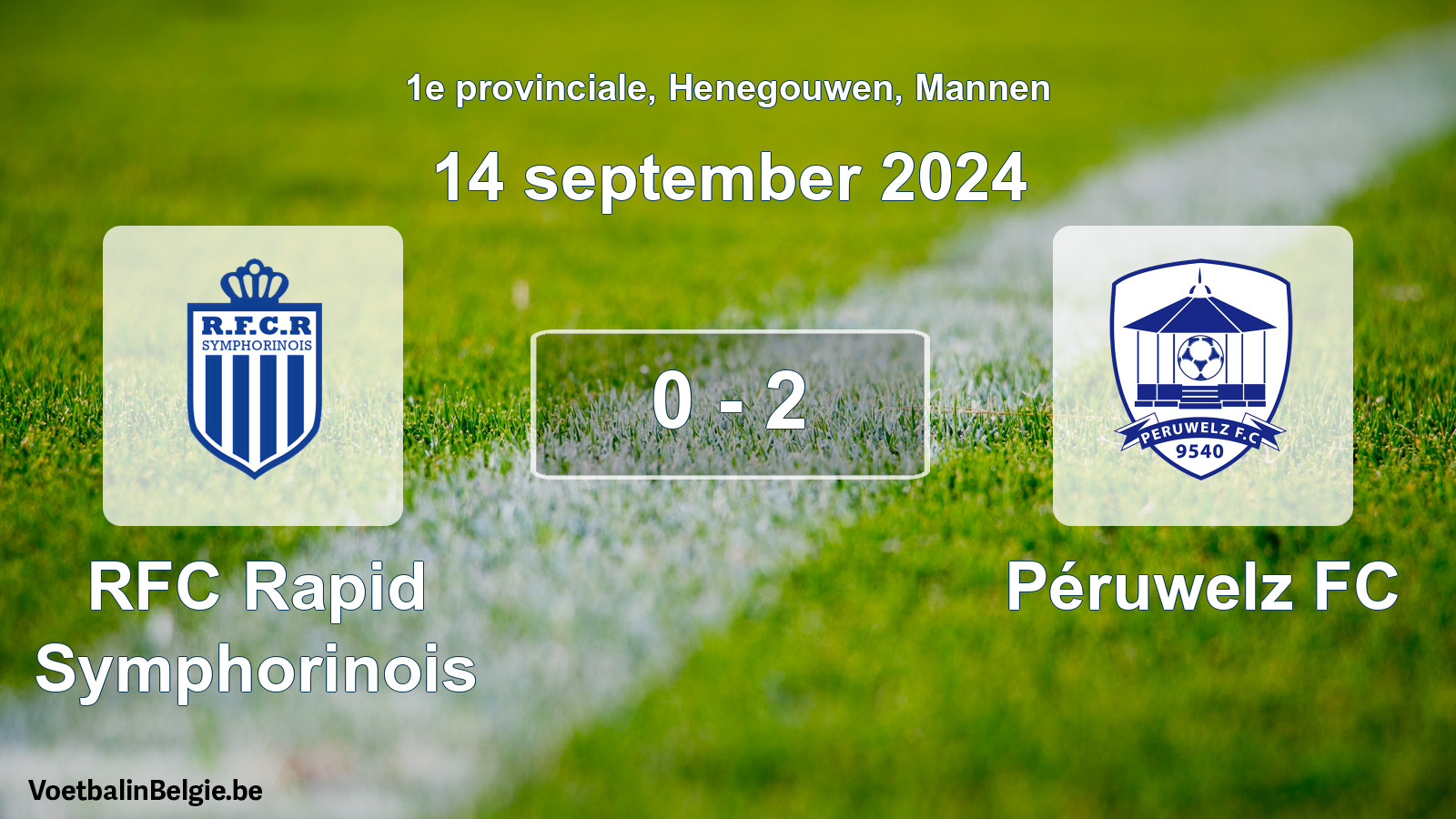 Gespeelde wedstrijd mannenvoetbal: RFC Rapid Symphorinois - Péruwelz FC 0 - 2 (14 september 2024)