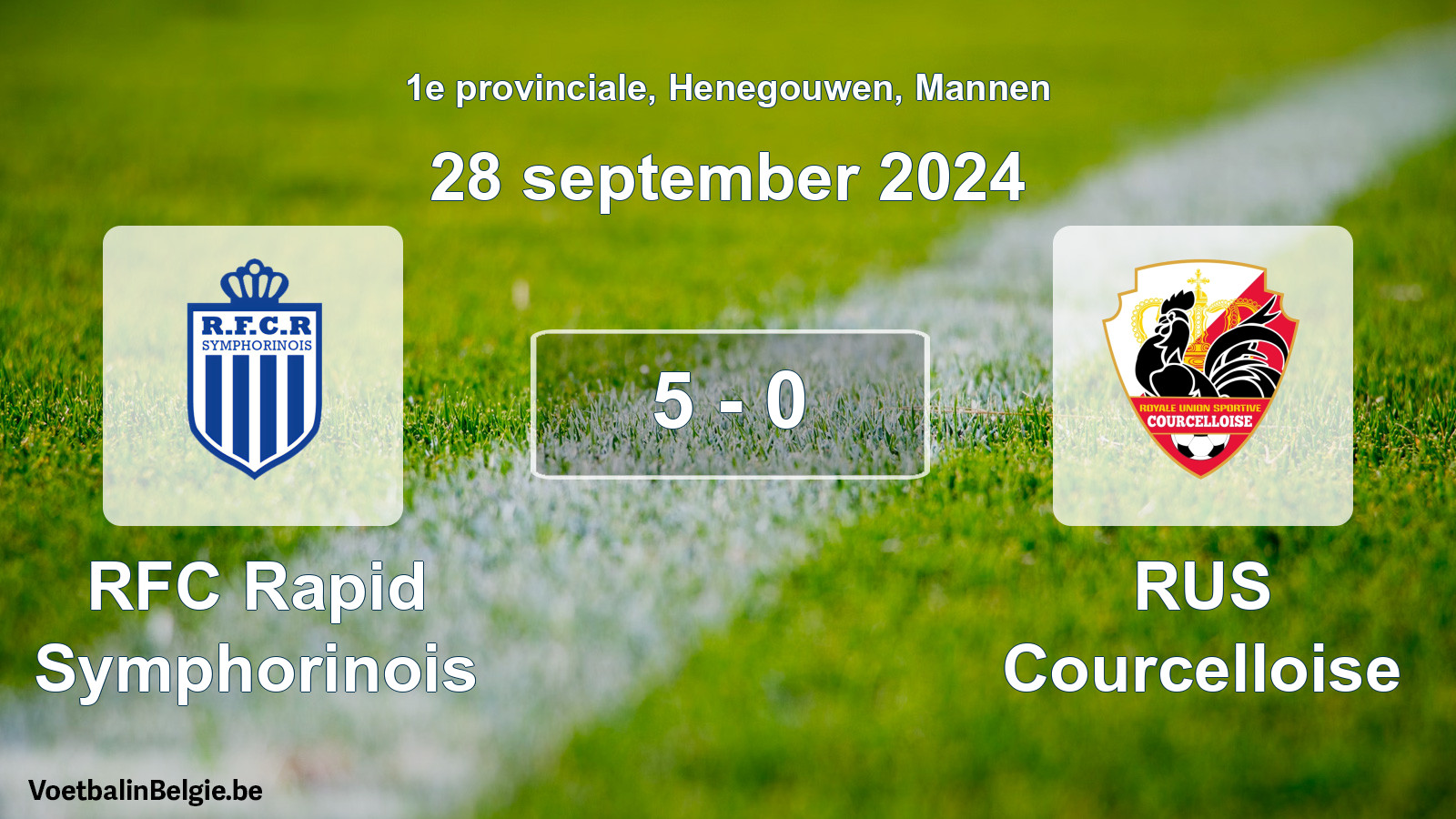Gespeelde wedstrijd mannenvoetbal: RFC Rapid Symphorinois - RUS Courcelloise 5 - 0 (28 september 2024)