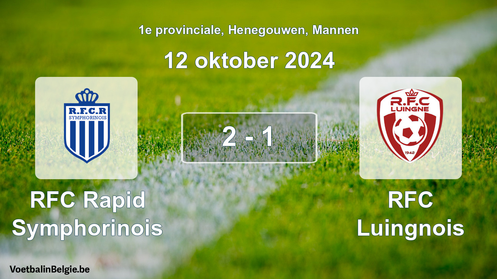 Gespeelde wedstrijd mannenvoetbal: RFC Rapid Symphorinois - RFC Luingnois 2 - 1 (12 oktober 2024)
