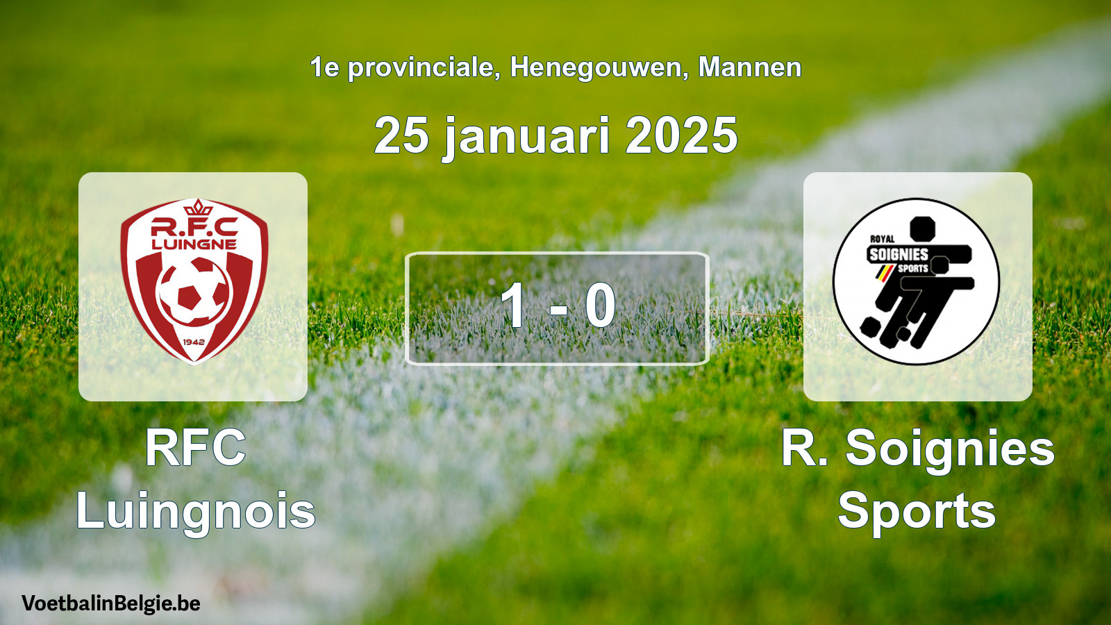 Gespeelde wedstrijd mannenvoetbal: RFC Luingnois - R. Soignies Sports 1 - 0 (25 januari 2025)