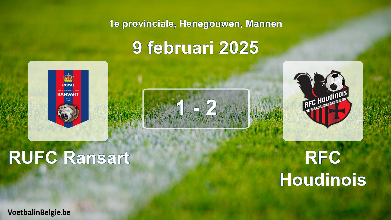 Match joué football hommes: RUFC Ransart - RFC Houdinois 1 - 2 (9 février 2025)