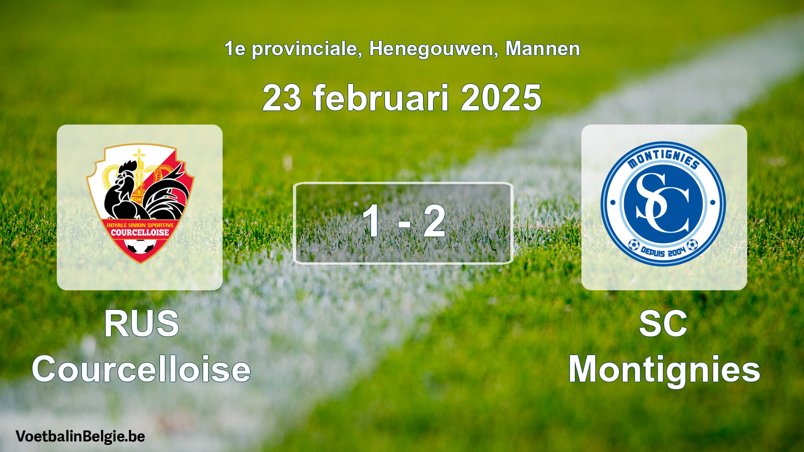 Gespeelde wedstrijd mannenvoetbal: RUS Courcelloise - SC Montignies 1 - 2 (23 februari 2025)