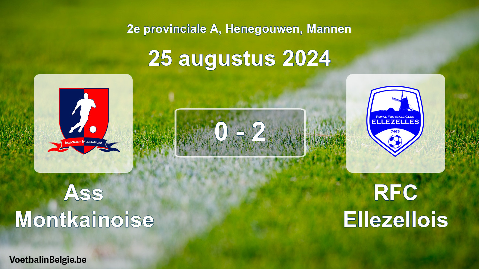 Gespeelde wedstrijd mannenvoetbal: Ass Montkainoise - RFC Ellezellois 0 - 2 (25 augustus 2024)