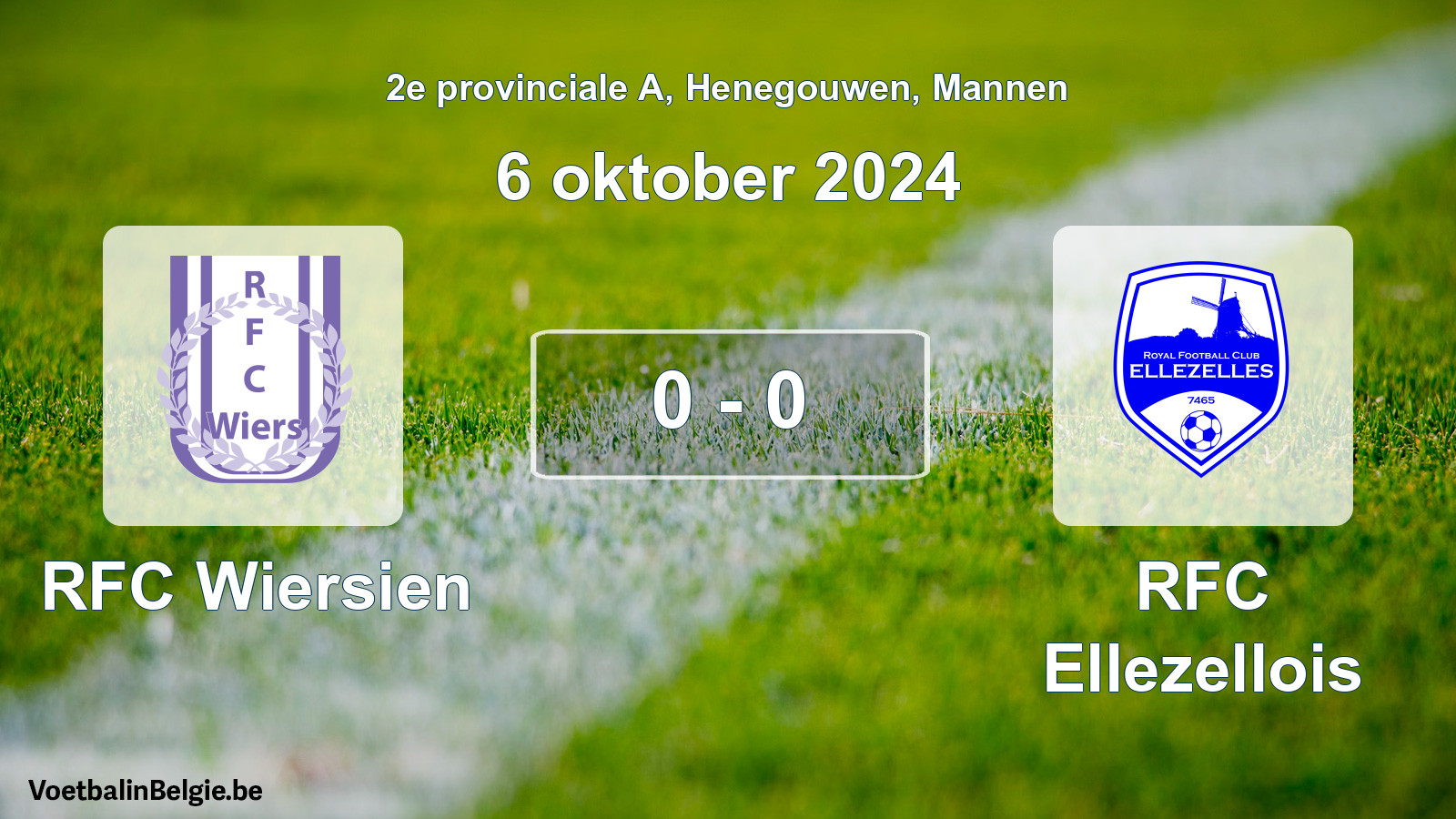 Gespeelde wedstrijd mannenvoetbal: RFC Wiersien - RFC Ellezellois 0 - 0 (6 oktober 2024)