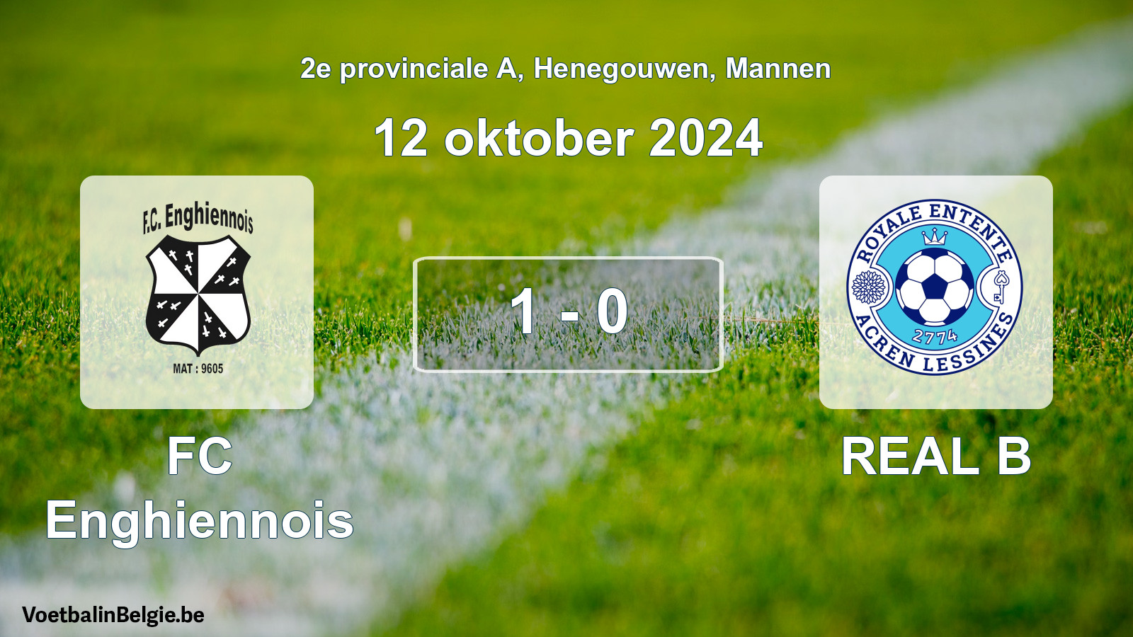Gespeelde wedstrijd mannenvoetbal: FC Enghiennois - REAL B 1 - 0 (12 oktober 2024)